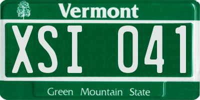 VT license plate XSI041