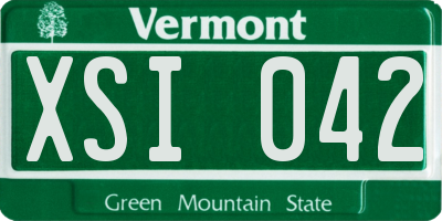 VT license plate XSI042