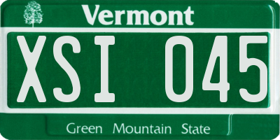 VT license plate XSI045