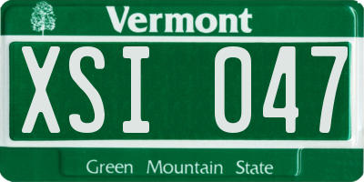 VT license plate XSI047