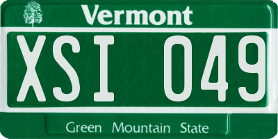VT license plate XSI049