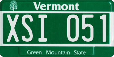 VT license plate XSI051