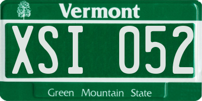 VT license plate XSI052