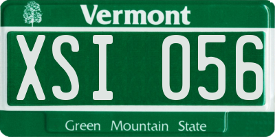 VT license plate XSI056