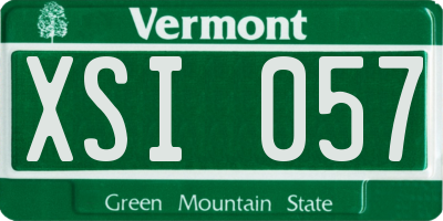 VT license plate XSI057