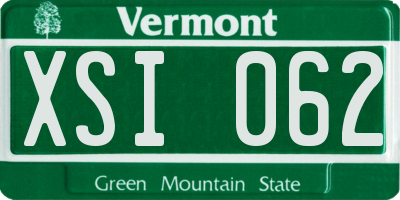 VT license plate XSI062