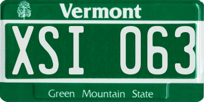 VT license plate XSI063