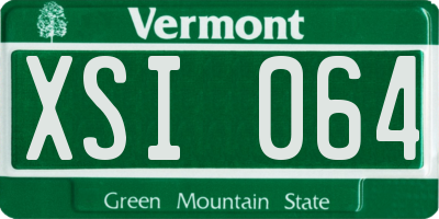 VT license plate XSI064