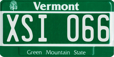 VT license plate XSI066
