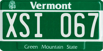 VT license plate XSI067