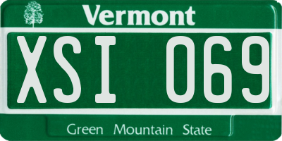 VT license plate XSI069