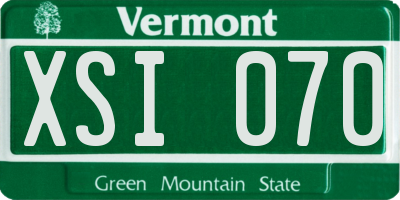 VT license plate XSI070