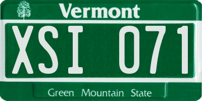 VT license plate XSI071