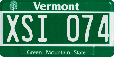 VT license plate XSI074