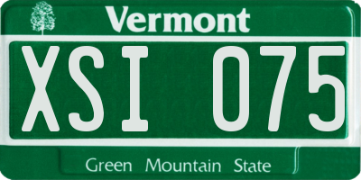 VT license plate XSI075