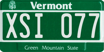 VT license plate XSI077