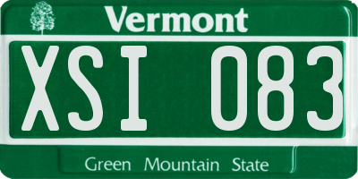 VT license plate XSI083