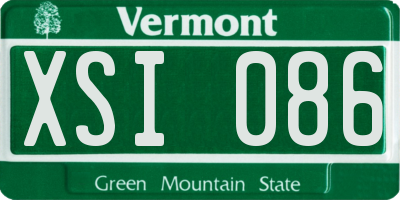 VT license plate XSI086