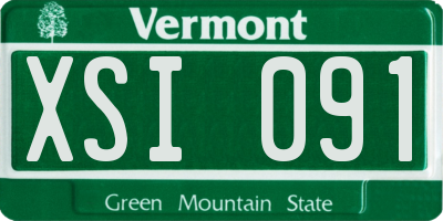 VT license plate XSI091