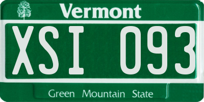 VT license plate XSI093