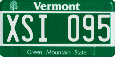 VT license plate XSI095