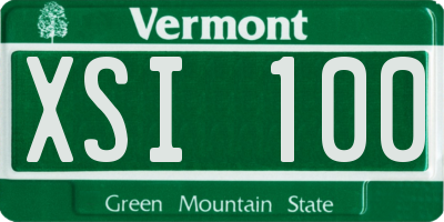 VT license plate XSI100