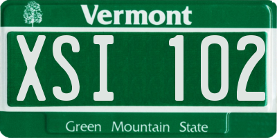 VT license plate XSI102