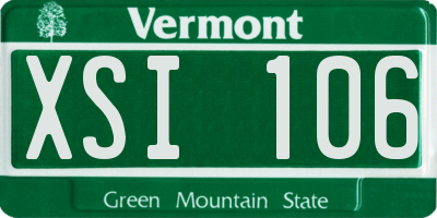 VT license plate XSI106