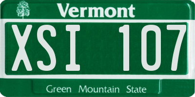 VT license plate XSI107