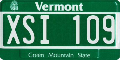 VT license plate XSI109