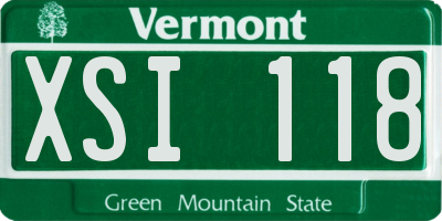 VT license plate XSI118