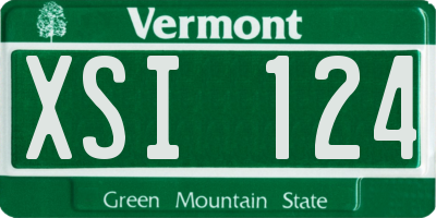 VT license plate XSI124