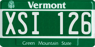 VT license plate XSI126