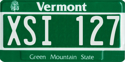 VT license plate XSI127