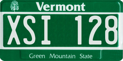 VT license plate XSI128
