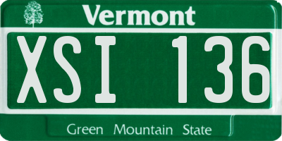 VT license plate XSI136