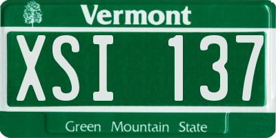 VT license plate XSI137