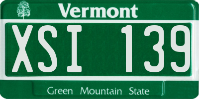 VT license plate XSI139