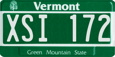 VT license plate XSI172
