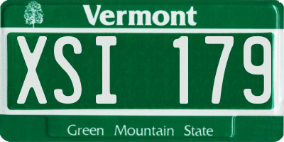 VT license plate XSI179