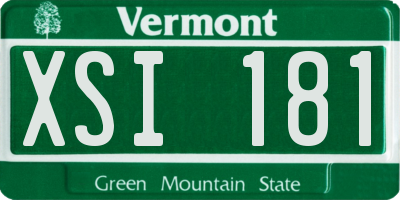 VT license plate XSI181