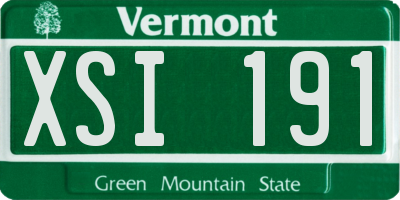 VT license plate XSI191