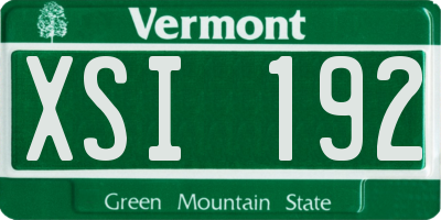 VT license plate XSI192