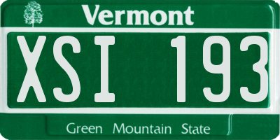 VT license plate XSI193
