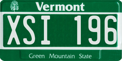 VT license plate XSI196