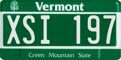 VT license plate XSI197