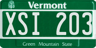 VT license plate XSI203