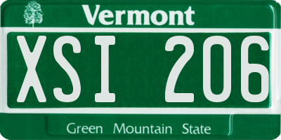VT license plate XSI206