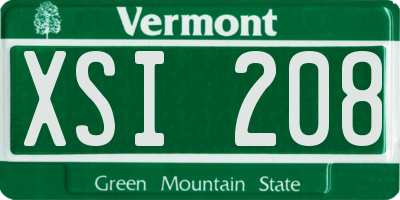 VT license plate XSI208