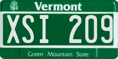 VT license plate XSI209